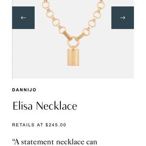 NEW Dannijo Elisa Gold Necklace